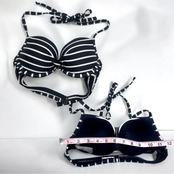 aerie Swimwear l Blue/White Striped Bikini Top l Perkier Push-up l 32A l EUC - Picture 4 of 9